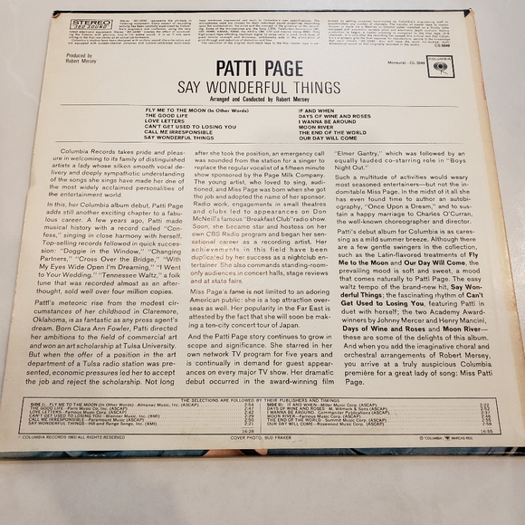 Say Wonderful Things by Patti Page vinyl record - Picture 2 of 4
